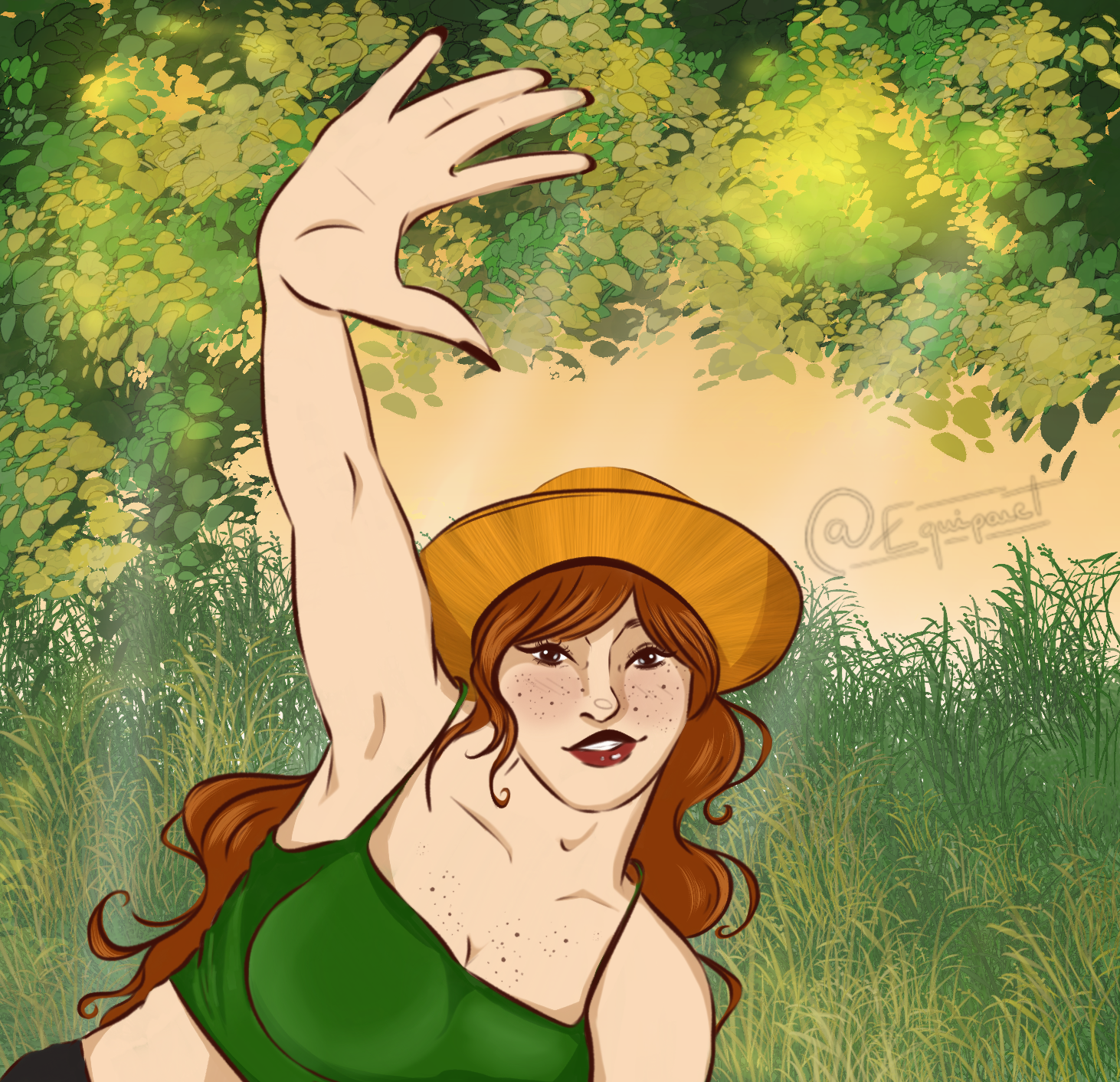 personnage qui salue de la main